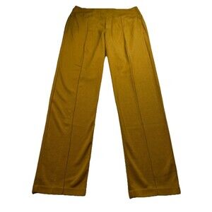 Athleta Eastbound Straight Pants Women's 16 Tall Mustard Brass Yellow Stretch